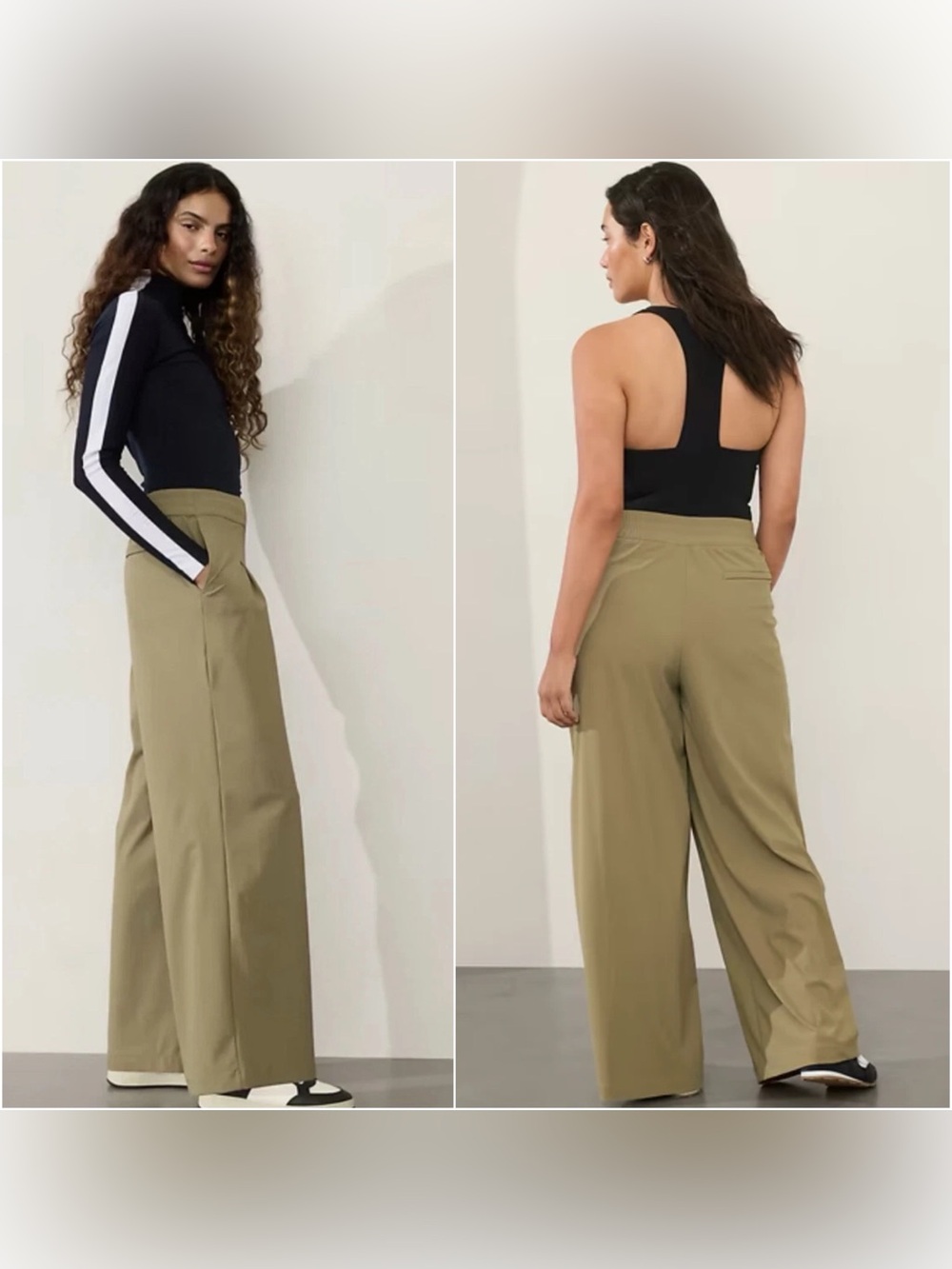 Athleta Pinnacle High Rise Trouser Sz 2 in Olive branch - Picture 4 of 16